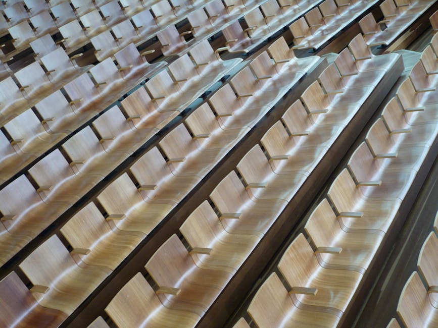 Rows of seats in a facility
