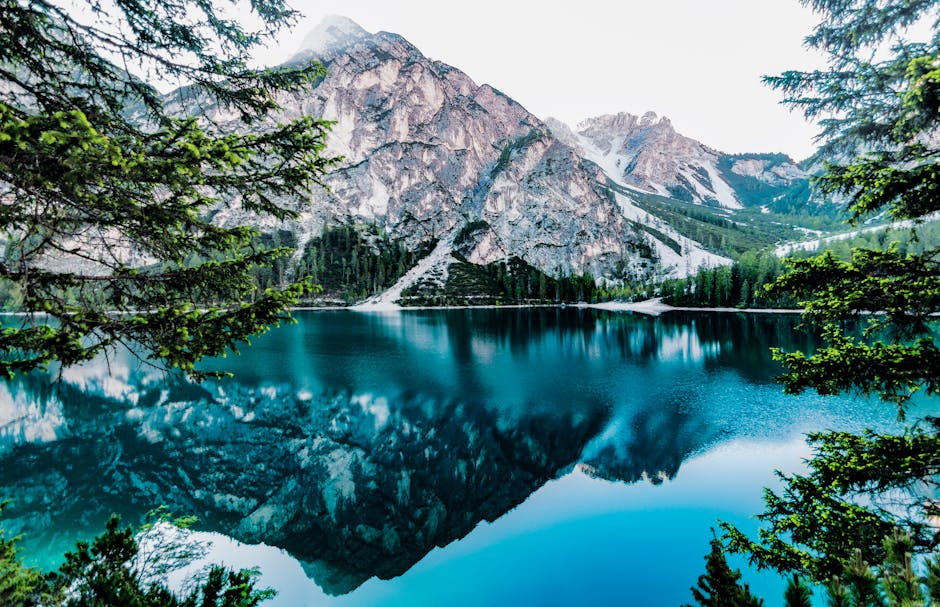 Reflective mountain lake